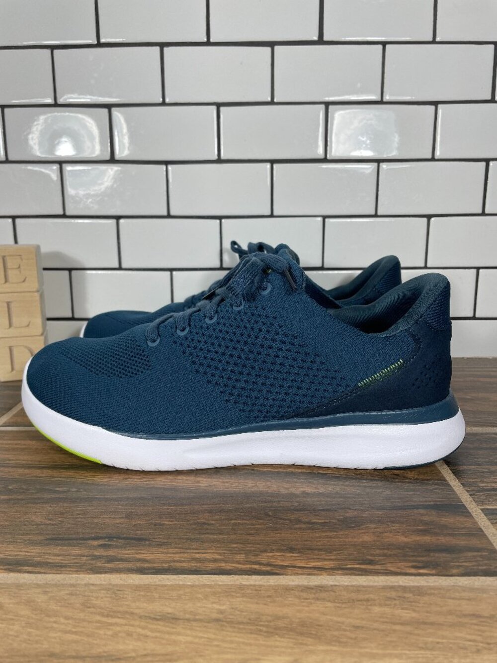 Kizik Lima Shoes Mens Sz 8.5 X-Wide 4E Tidepool Knit Lace Up Hands Free Sneakers